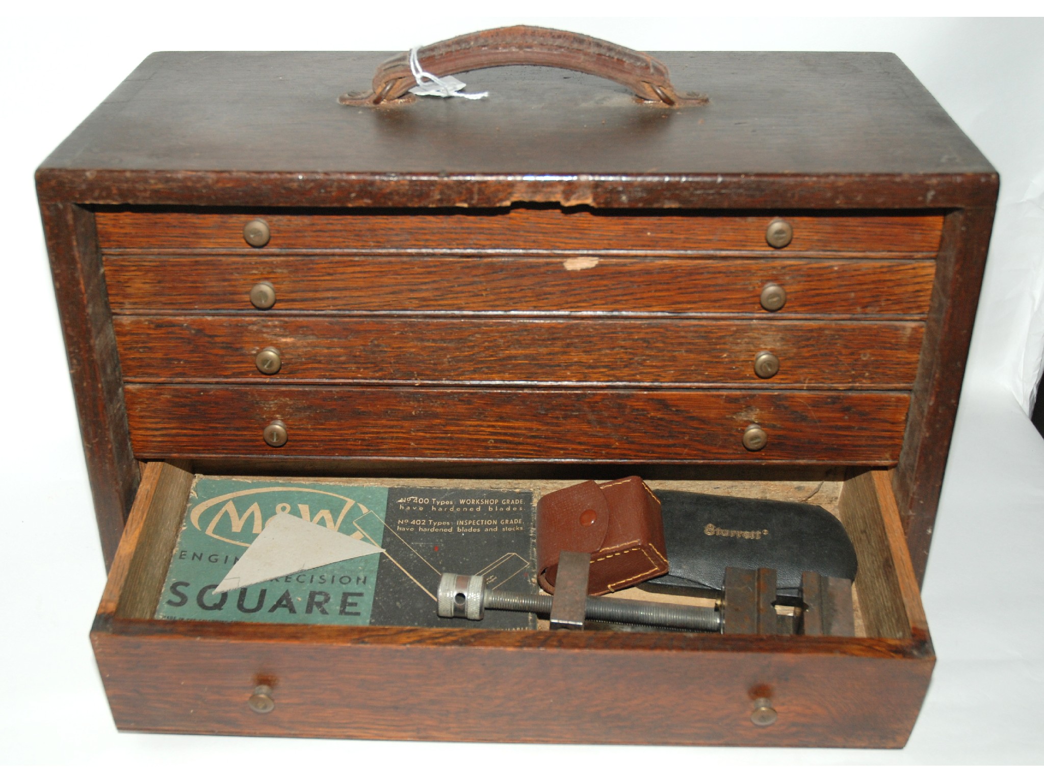 Appraisal: A small five draw collectors chest with gauges etc