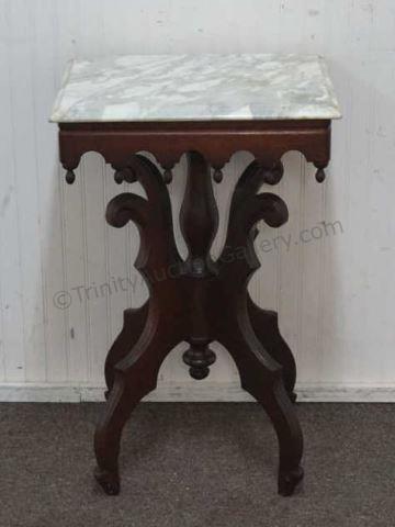 Appraisal: Victorian style Marble Top Sofa or Bed Side Table Vintage