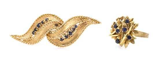 Appraisal: Sale Lot A Collection of Karat Yellow Gold and Sapphire