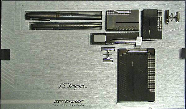 Appraisal: DUPONT PVD Coated James Bond Fountain Pen and Lighter Set