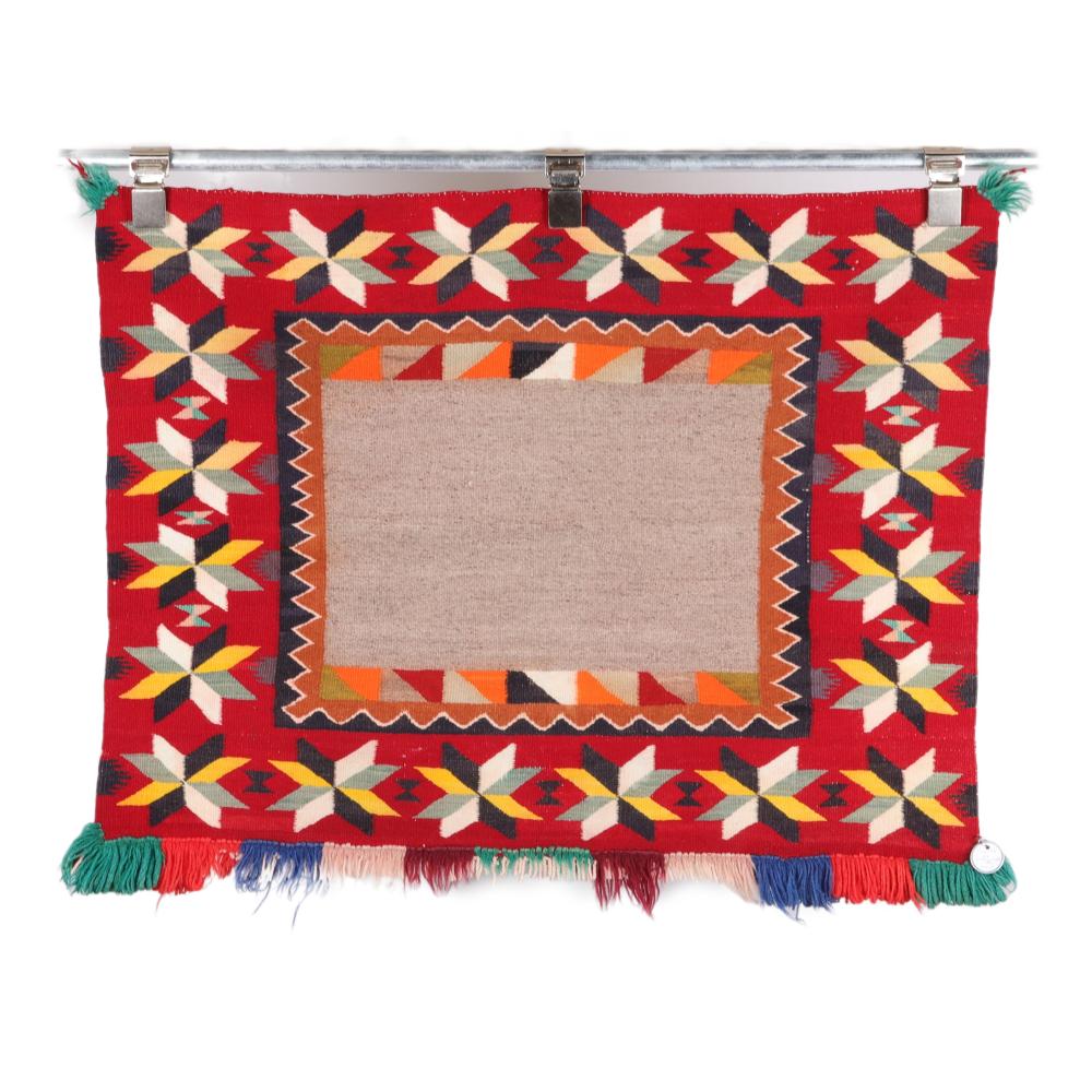 Appraisal: TEEC NOS POS NAVAJO SUNDAY SADDLE BLANKET WITH VALERO STAR