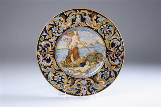 Appraisal: ITALIAN MAIOLICA CHARGER late th century Centered with the image