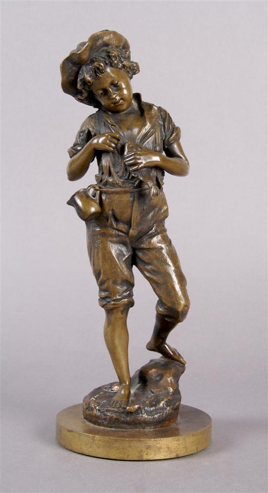 Appraisal: A Continental Bronze Figure of a Boy Height inches