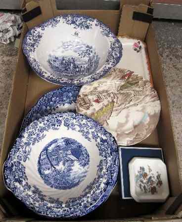 Appraisal: Tray comprising Blue and White Serving Bowls and Platters some