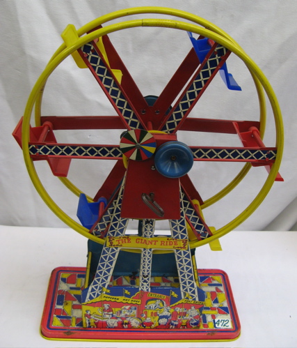 Appraisal: OHIO ART CO PAINTED METAL MERRY-GO-ROUND TOY The Giant Ride