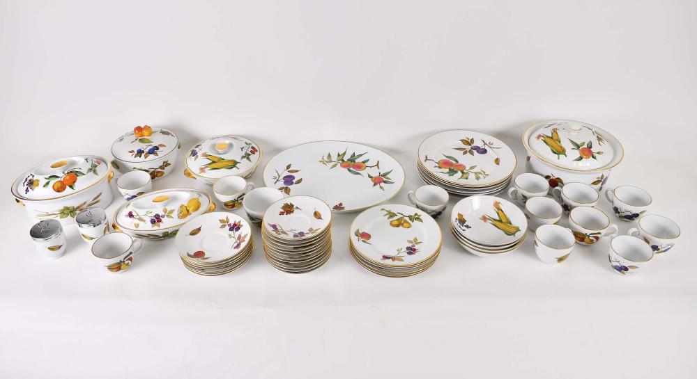 Appraisal: ROYAL WORCHESTER EVESHAM PORCELAIN PART TABLE SERVICEThe underside of each