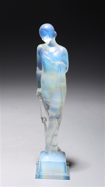 Appraisal: Sabino opalescent glass figure of woman with draped cloth on