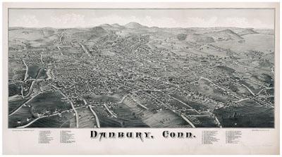 Appraisal: Danbury Connecticut lithograph bird s-eye view drawn and published by