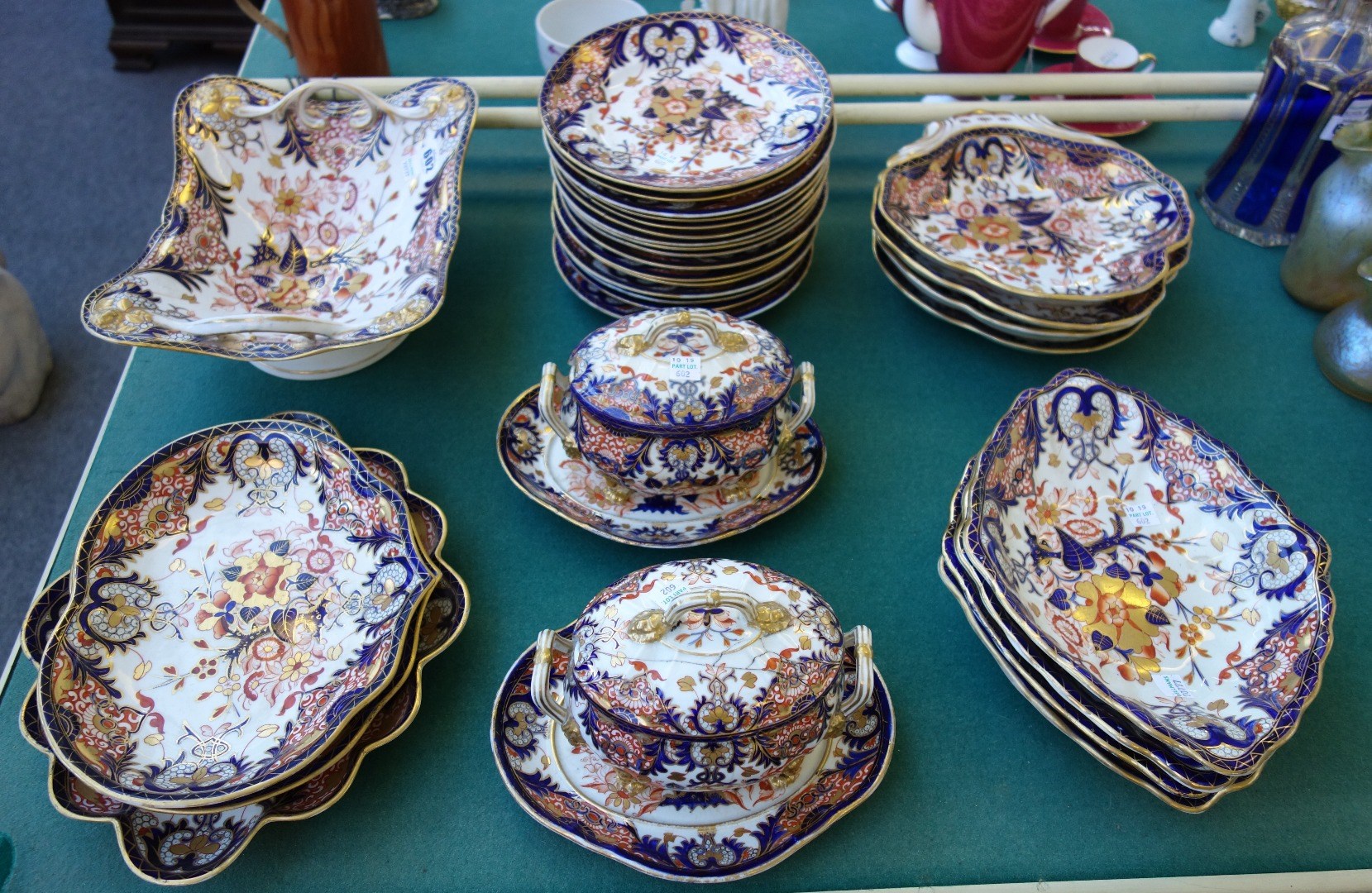 Appraisal: A Derby Imari pattern part dessert service circa - iron