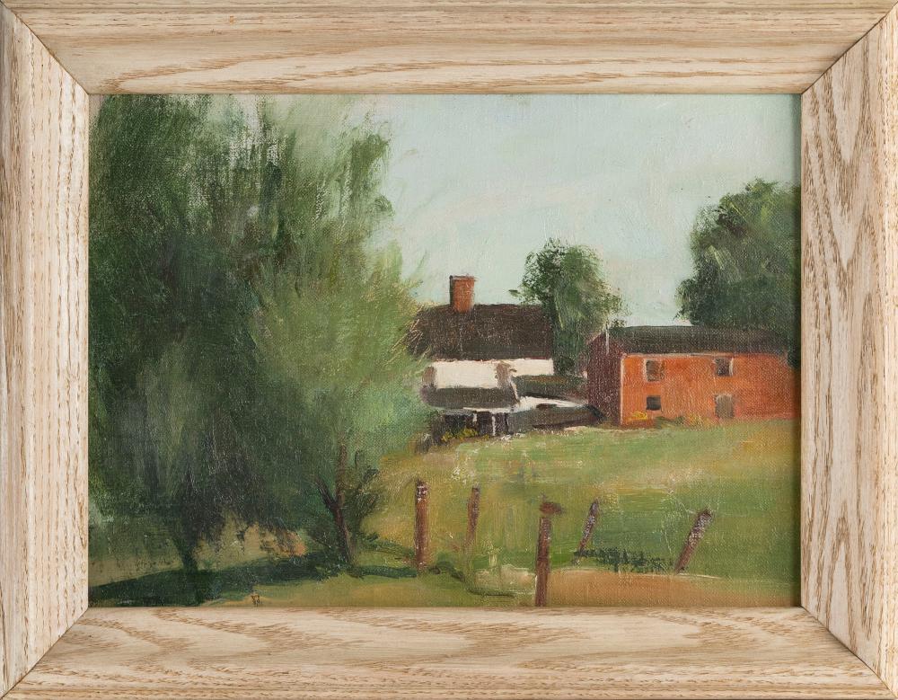 Appraisal: FREDERICK W OLIVER MASSACHUSETTS - HOUSES IN A LANDSCAPE OIL