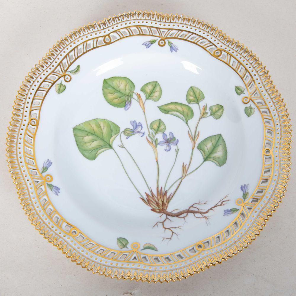 Appraisal: ROYAL COPENHAGEN FLORA DANICA PIERCED DINNER PLATE - inches diameter