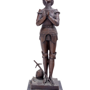 Appraisal: After Marius-Jean-Antonin Merci French - Jeanne d Arc bronze mounted