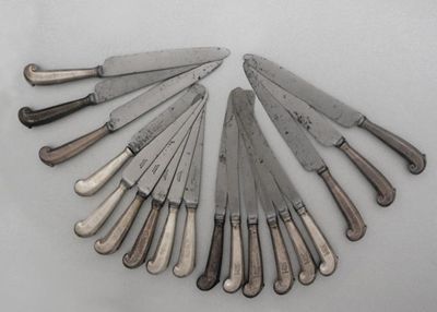 Appraisal: Three sets of six early eighteenth century table knives with