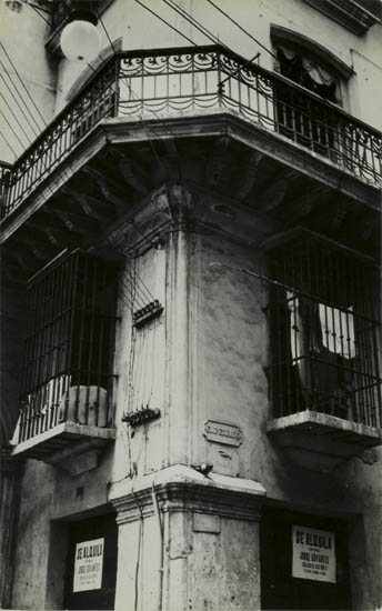 Appraisal: EVANS WALKER - Untitled corner of Havana building with decorative