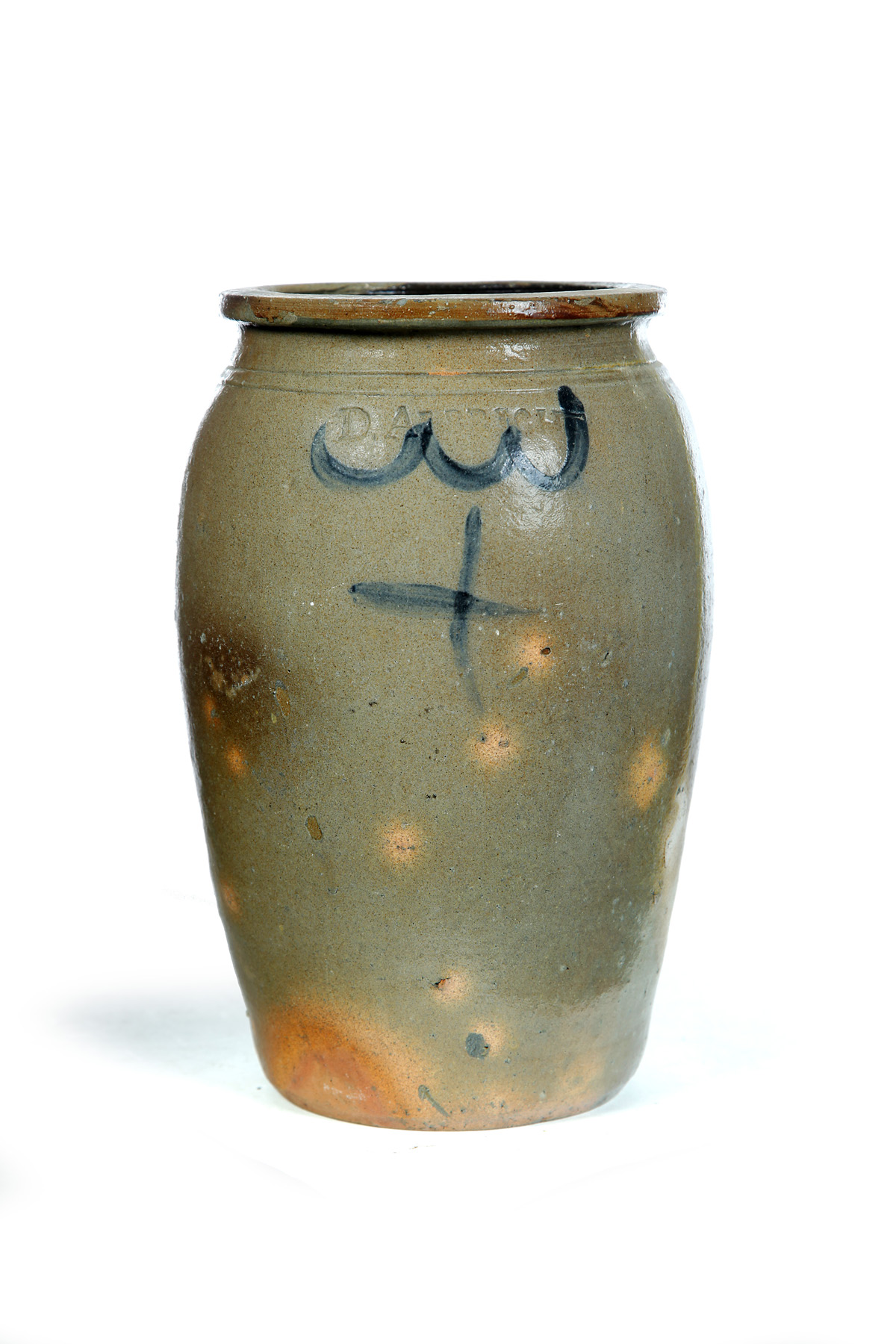 Appraisal: DAVID ALBRIGHT TRUMBULL COUNTY OHIO STONEWARE JAR Mid th century