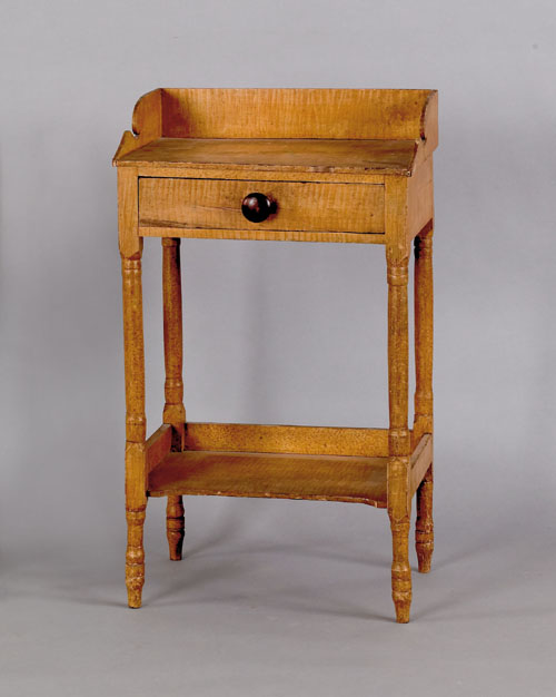 Appraisal: New England painted pine washstand ca retaining its original faux