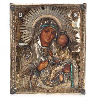 Appraisal: Russian icon of the Tikhvin Mother of God Russian icon