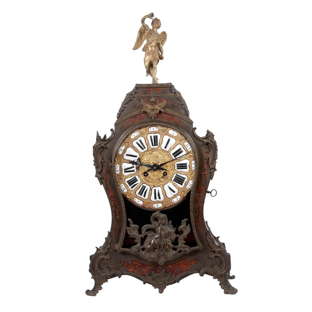 Appraisal: Louis XV Style Gilt and Patinated-Bronze Mantel Clock In the