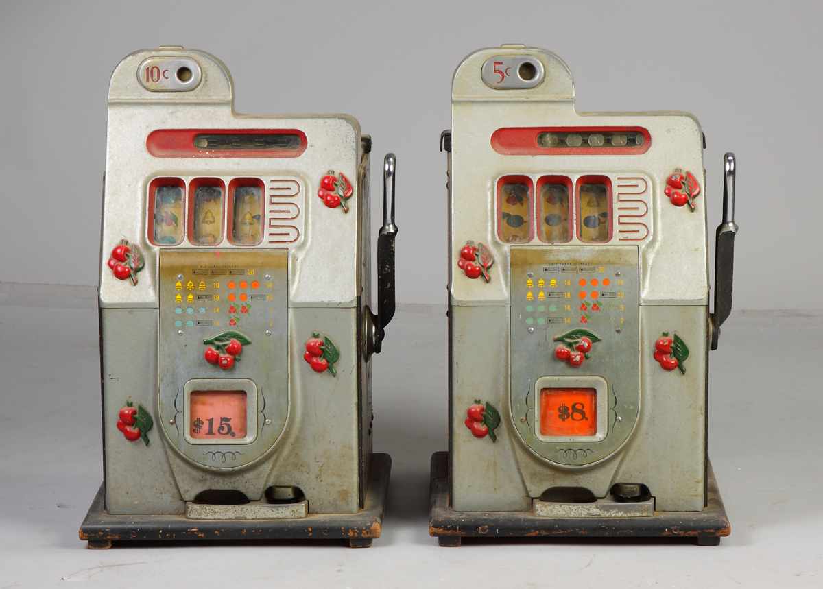 Appraisal: cent Mills Cherry Slot Machine Condition Original condition Dimensions Ht