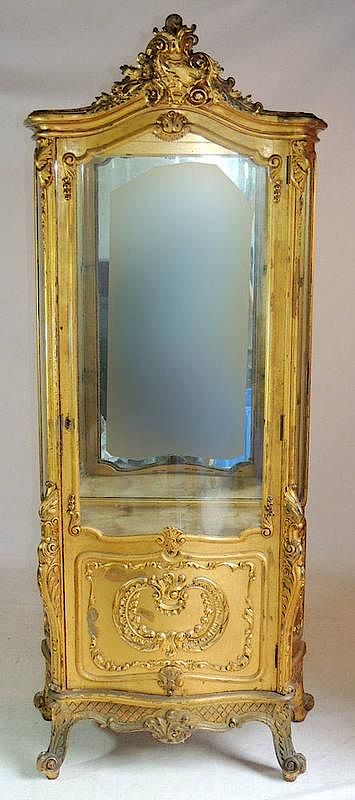 Appraisal: Italian Rococo-style Gilt Display Cabinet Late th Early th Century