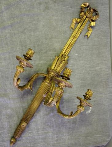 Appraisal: Large Antique French Gilt Bronze Sconce arm quiver form Dore