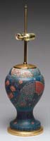 Appraisal: CLOISONNE VASE TABLE LAMP The antique Cloisonne vase in blue