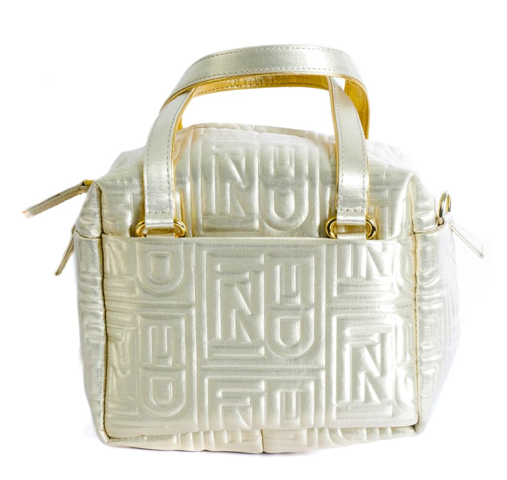 Appraisal: FENDI GOLD METALLIC TWO-WAY BAGFendi gold metallic two-way bag the