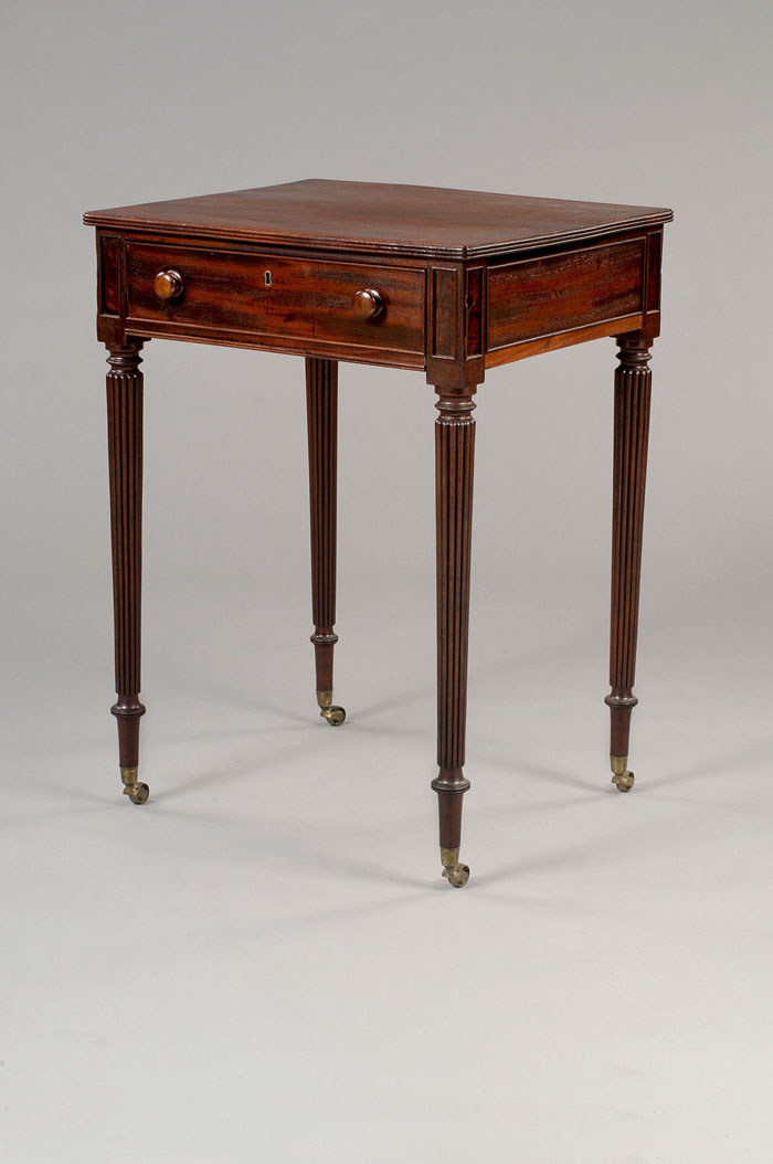 Appraisal: BOSTON SHERATON CARVED MAHOGANY WRITING TABLE IN THE MANNER OF