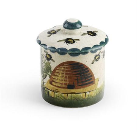 Appraisal: WEMYSS MEDIUM HONEY POT COVER EARLY TH CENTURY decorated by