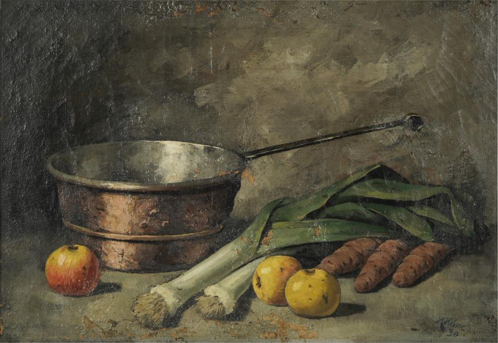 Appraisal: TH CENTURY STILL LIFE oil on canvas signed and dated