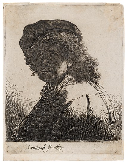 Appraisal: REMBRANDT VAN RIJN Self Portrait in a Cap and Scarf