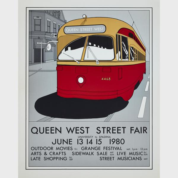 Appraisal: Charles Pachter - STREETCAR CIRCUS Canadian Colour tone lithograph faintly