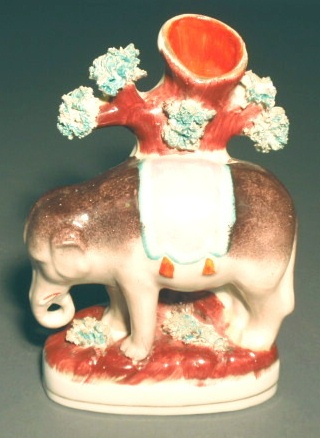 Appraisal: Staffordshire elephant spill vase c h x w x d