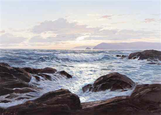 Appraisal: Leonard C Lane American - Splendor of Evening Tide oil