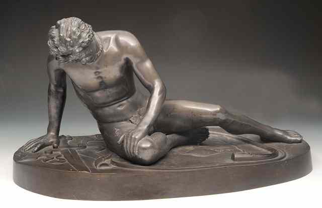 Appraisal: A BRONZE FIGURE of a wounded gladiator after the Antique