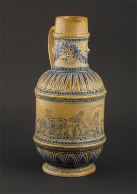 Appraisal: An early Doulton Lambeth stoneware ewer dated by Florence Barlow