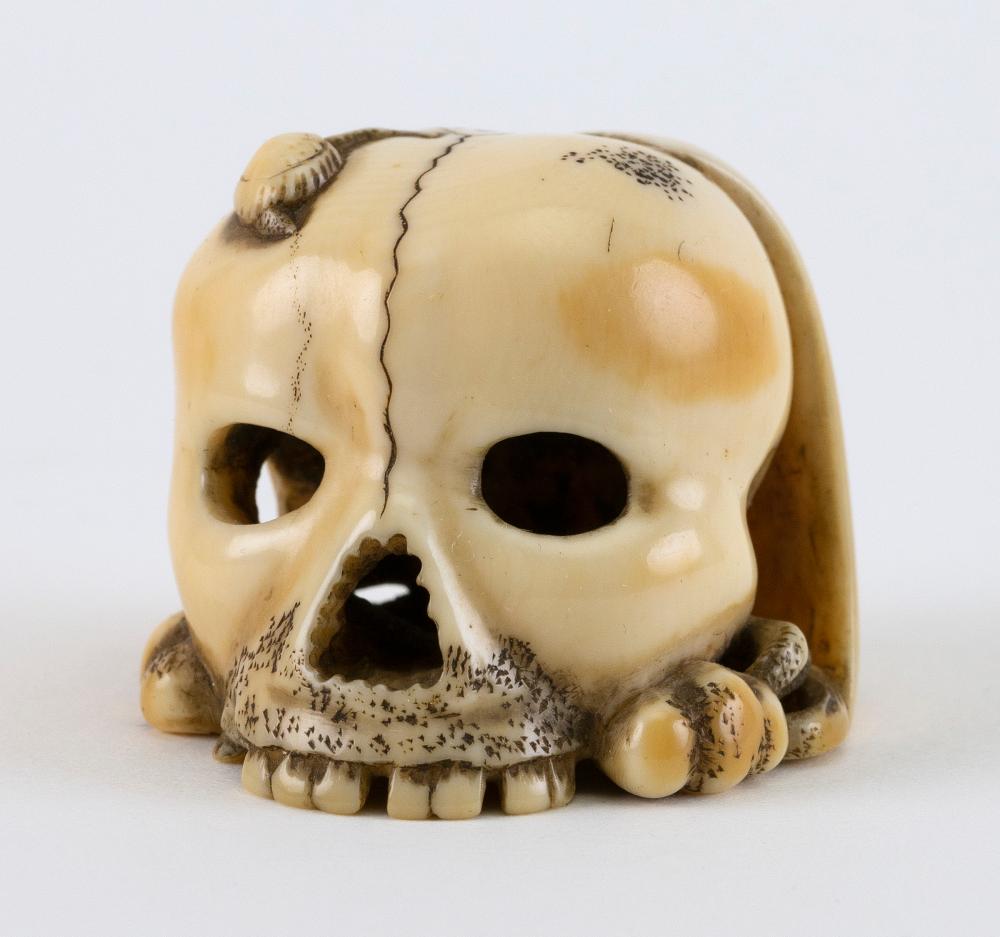 Appraisal: JAPANESE NETSUKE BY RYURAKU MID- TH CENTURY HEIGHT JAPANESE NETSUKE