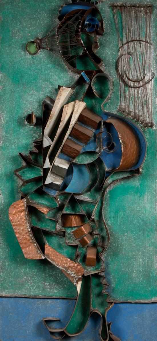 Appraisal: Irving Lehman Russian American - Abstract metal assemblage sculpture constructed