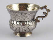 Appraisal: An th c Russian silver thistle shaped vodka charka Moscow