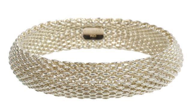 Appraisal: Sterling silver mesh bracelet Tiffany Company from the Somerset collection