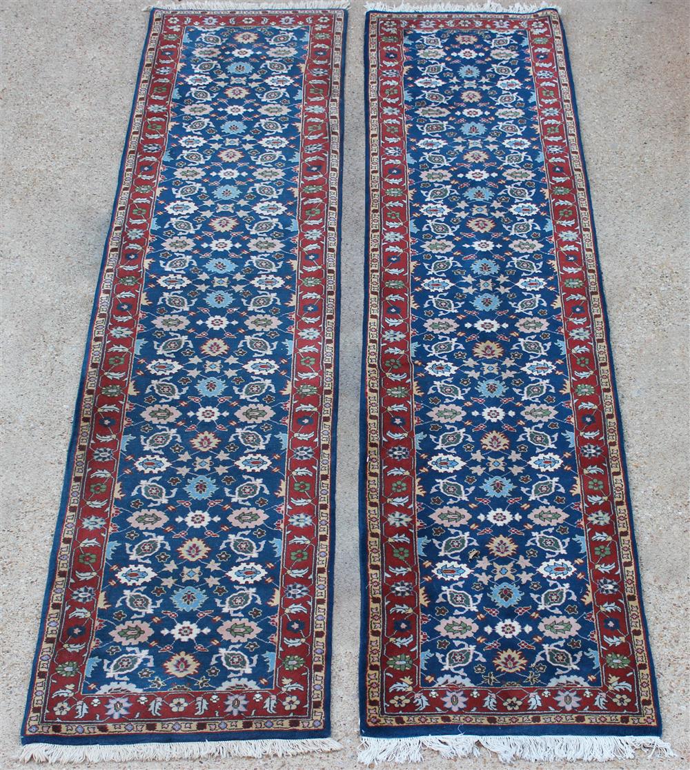 Appraisal: PAIR OF CONTEMPORARY BIJAR WOOL RUNNERS having intertwining stylized flowers