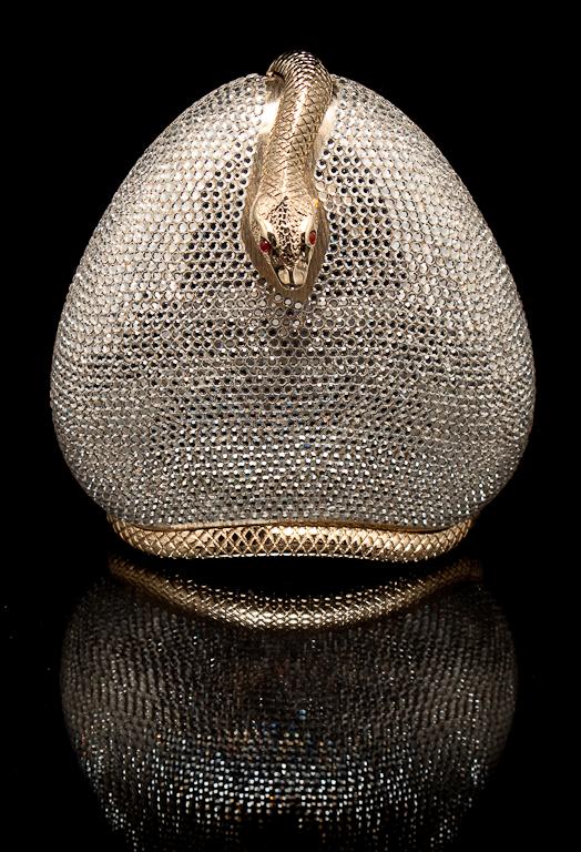 Appraisal: Judith Leiber rhinestone and gilt-metal snake motif evening bag together