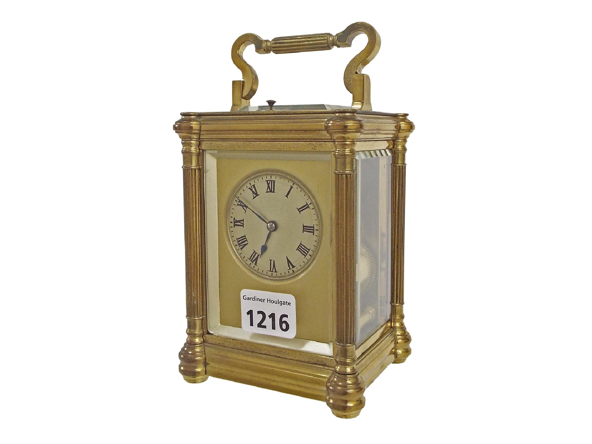 Appraisal: Large carriage clock striking on a gong the movement back