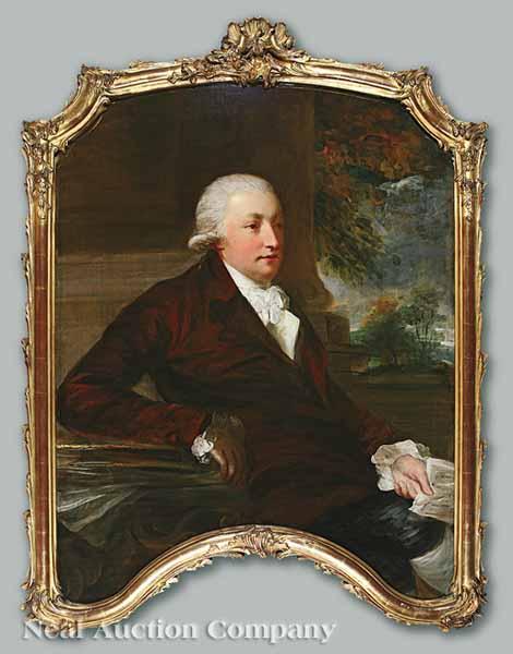 Appraisal: English School c Portrait of a Gentleman in a Red