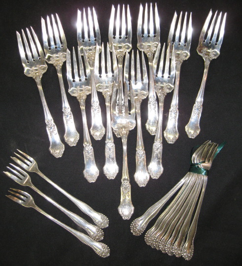 Appraisal: Collection of Twenty-Four Sterling Silver Forks consisting of a set