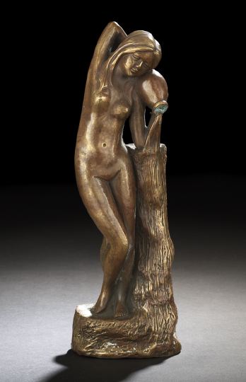 Appraisal: Continental Bronze Tabletop Figure of LaSource second quarter th century