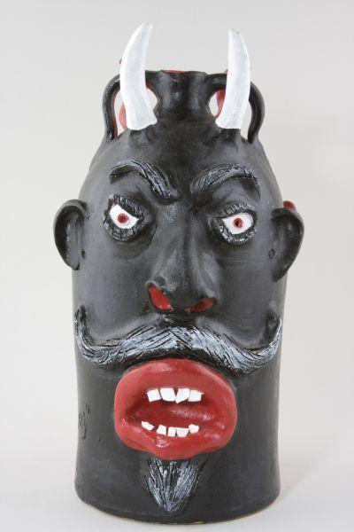 Appraisal: NC Folk Pottery Brown Pottery Double Devil Jug only of