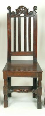 Appraisal: AN OAK HIGH BACK SIDE CHAIR late th century similar