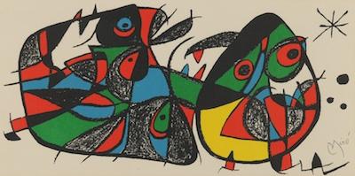 Appraisal: After Joan Miro Spanish - Sculpture Lithograph in colors plate