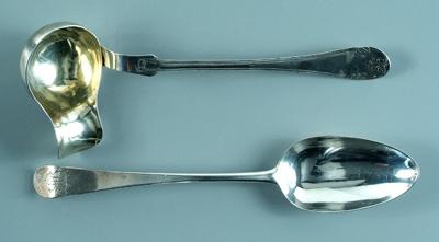 Appraisal: Bateman spoon Continental ladle English silver spoon with round handle